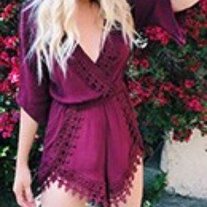 Crochet Trim Romper